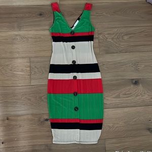 Fitted midi dress multicolor